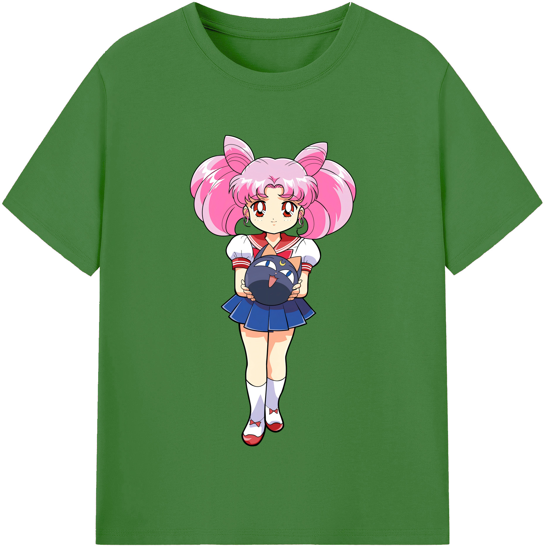 （画像用） 美少女戦士セーラームーン ちびうさ Sailor Moon Chibiusa Tsukino Usagi Small Lady Serenity レディースカジュアルプリントTシャツ（綿100％）